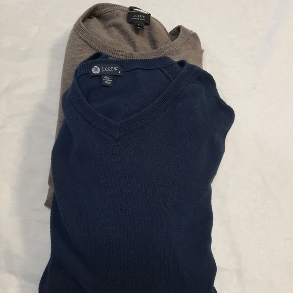 2 J crew cotton &Cashmere men sweater size L. - Picture 1 of 11
